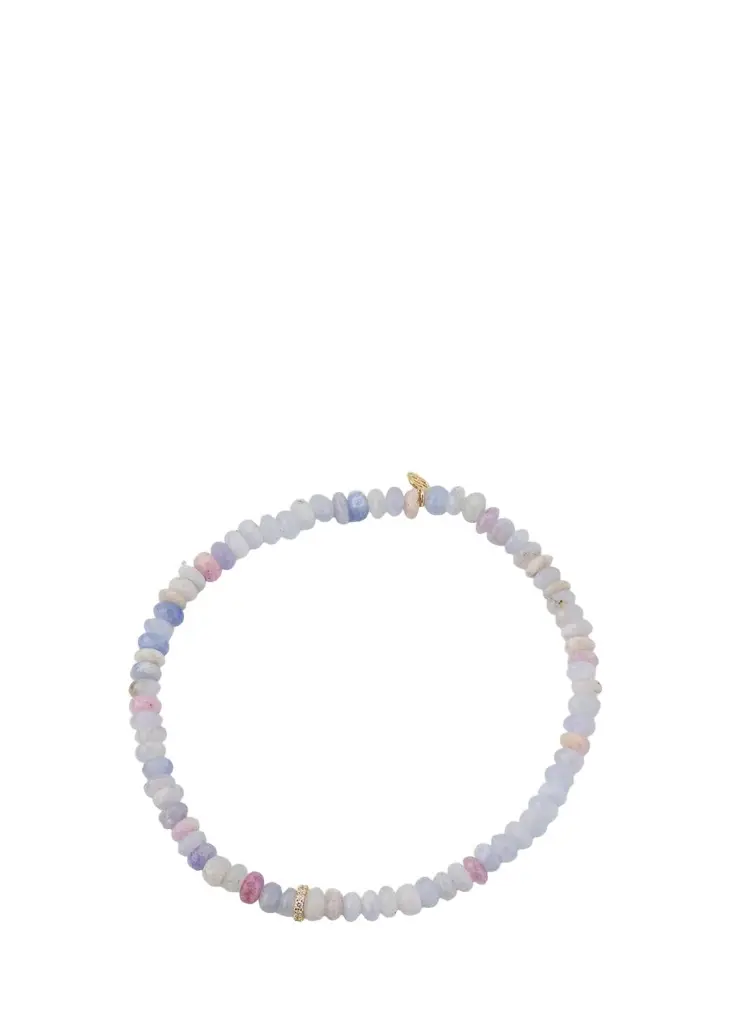 Sydney Evan 14K 4mm Small Diamond Cocktail Rondelle on Hackmanite Bracelet