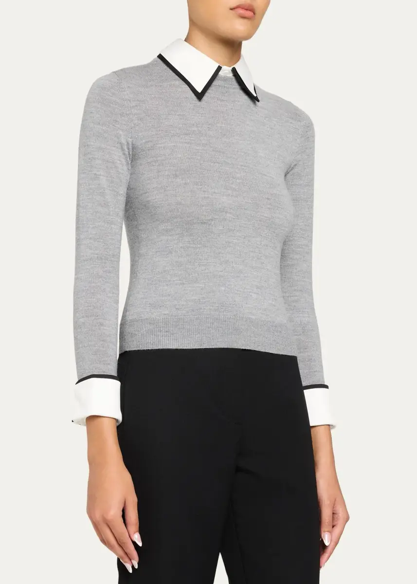 Alice + Olivia Porla Double Collar Sweater | Thumbnail 4