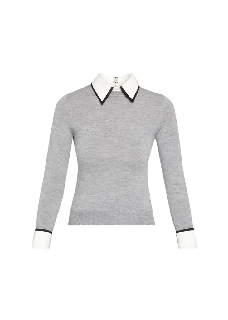Alice + Olivia Porla Double Collar Sweater