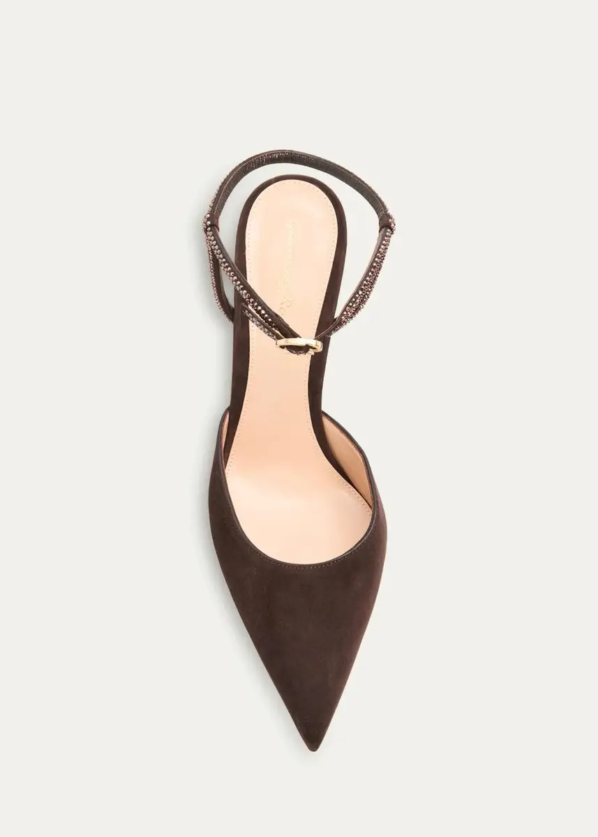 Gianvito Rossi 95mm Suede Crystal-Strap Pumps | Thumbnail 5 Gianvito Rossi 95mm Suede Crystal-Strap Pumps | Thumbnail 5