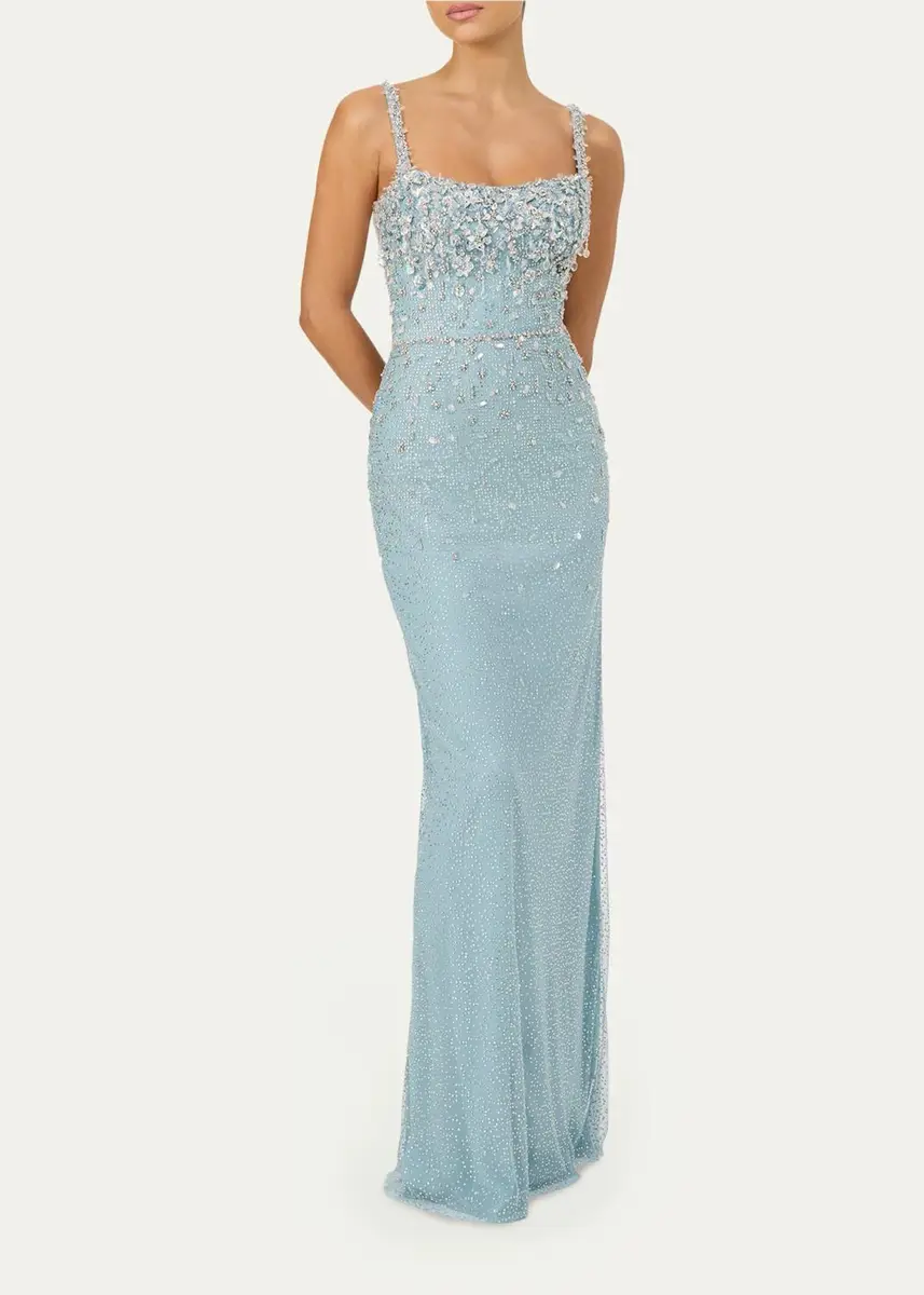 Jenny Packham Solstice Degrade Embellished Sleeveless Column Gown | Thumbnail 2