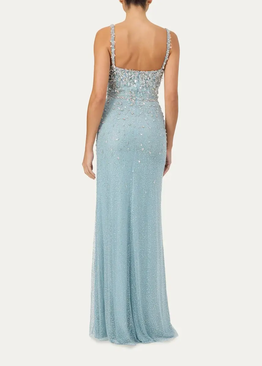 Jenny Packham Solstice Degrade Embellished Sleeveless Column Gown | Thumbnail 3
