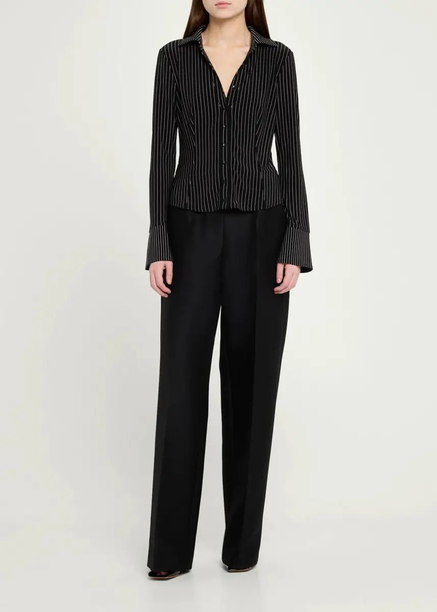 Alice + Olivia Freya Fitted Button-Front Shirt | Thumbnail 2 Alice + Olivia Freya Fitted Button-Front Shirt | Thumbnail 2