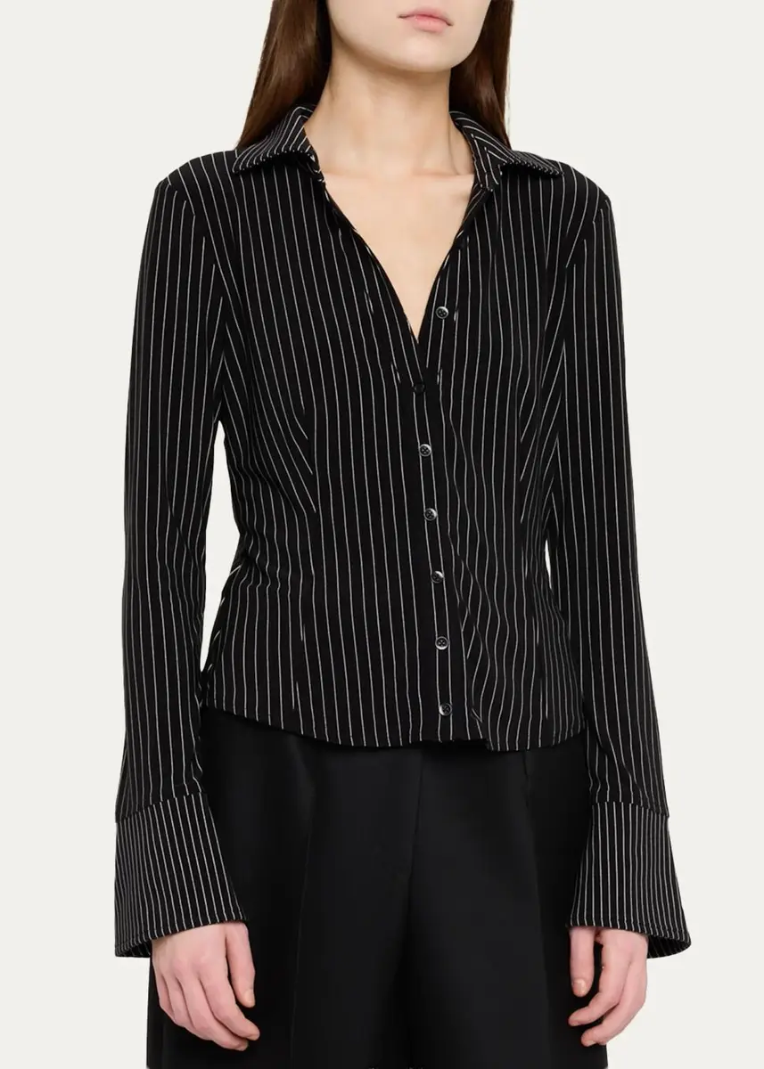 Alice + Olivia Freya Fitted Button-Front Shirt | Thumbnail 4 Alice + Olivia Freya Fitted Button-Front Shirt | Thumbnail 4