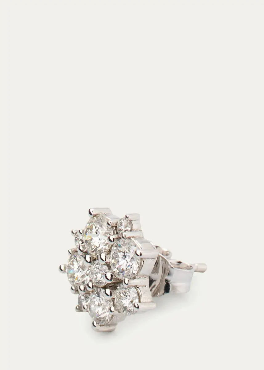 Sydney Evan 14K White Gold Cocktail Diamond Stud Earring, Single | Thumbnail 2 Sydney Evan 14K White Gold Cocktail Diamond Stud Earring, Single | Thumbnail 2
