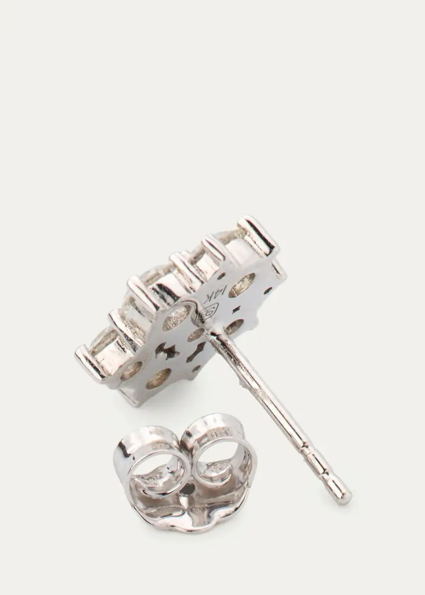 Sydney Evan 14K White Gold Cocktail Diamond Stud Earring, Single | Thumbnail 3 Sydney Evan 14K White Gold Cocktail Diamond Stud Earring, Single | Thumbnail 3