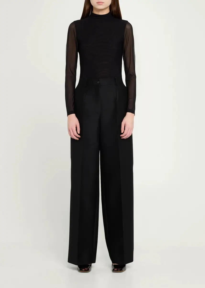 Alice + Olivia Clarinda Long-Sleeve Mesh Turtleneck Bodysuit | Thumbnail 2