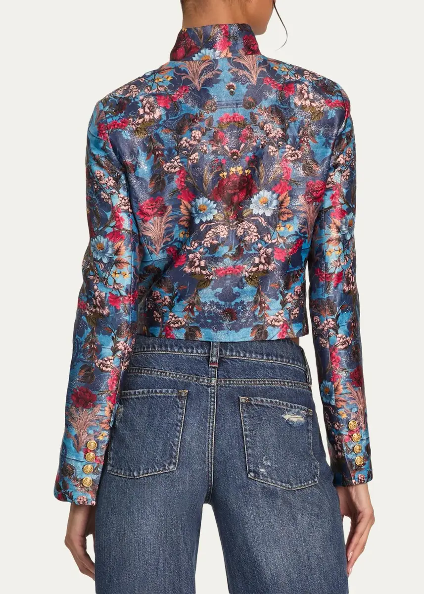 Alice + Olivia Emerson Floral Jacquard Military Jacket | Thumbnail 3