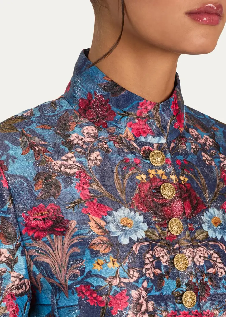 Alice + Olivia Emerson Floral Jacquard Military Jacket | Thumbnail 5
