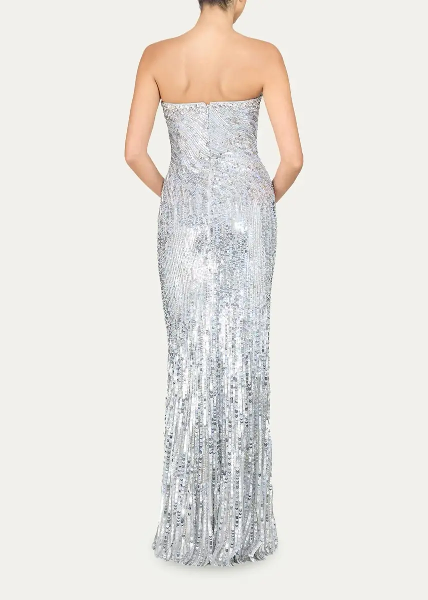Jenny Packham Helix Sequined Strapless Gown | Thumbnail 3 Jenny Packham Helix Sequined Strapless Gown | Thumbnail 3