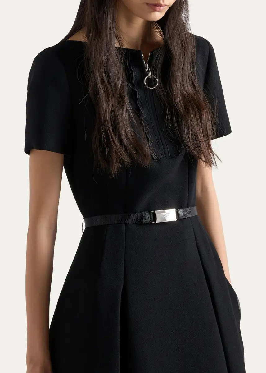 Prada Abiti Wool A-Line Midi Dress | Thumbnail 5 Prada Abiti Wool A-Line Midi Dress | Thumbnail 5