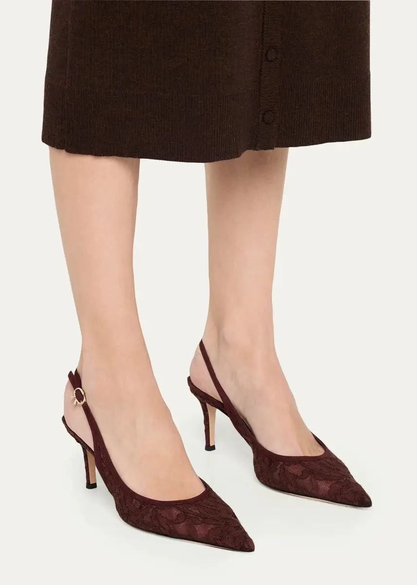 Gianvito Rossi 70mm Floral Lace Slingback Pumps | Thumbnail 2 Gianvito Rossi 70mm Floral Lace Slingback Pumps | Thumbnail 2