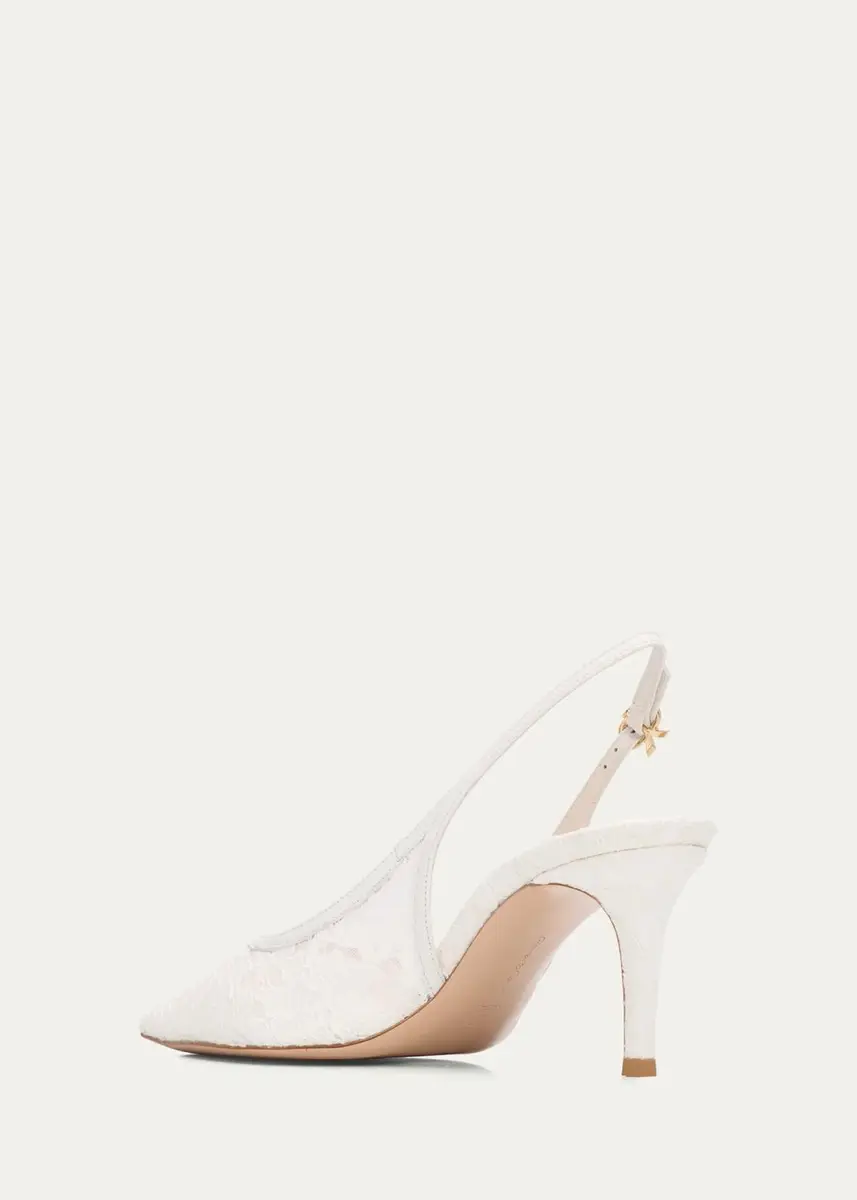 Gianvito Rossi 70mm Floral Lace Slingback Pumps | Thumbnail 14