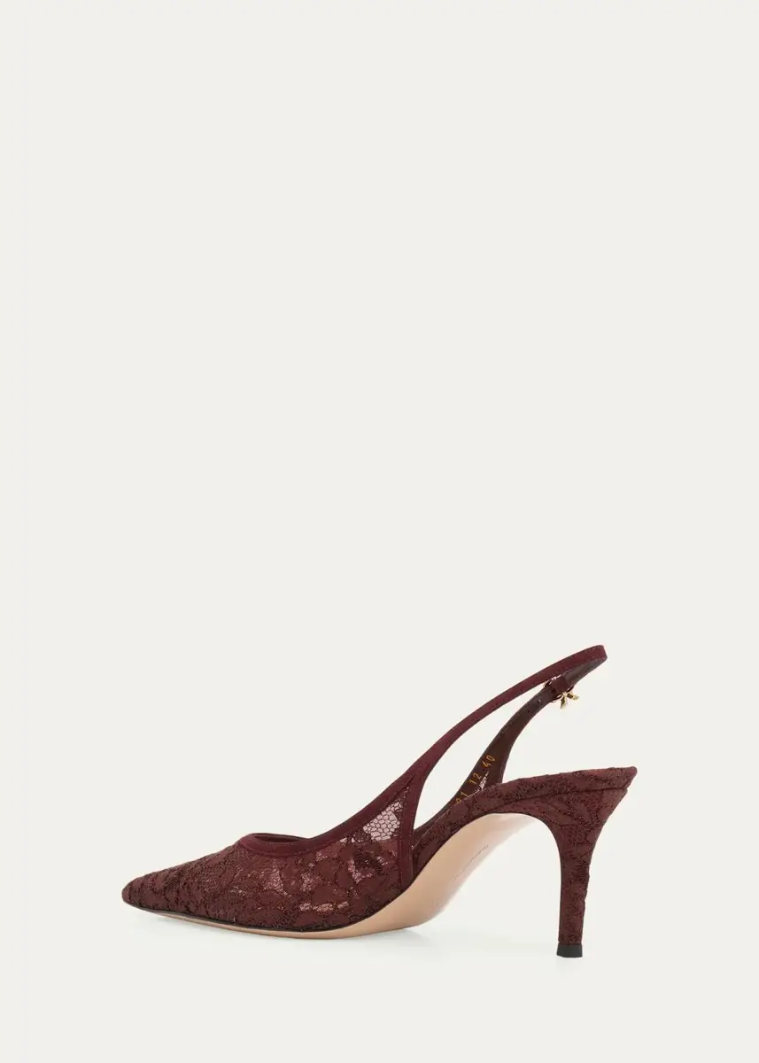Gianvito Rossi 70mm Floral Lace Slingback Pumps | Thumbnail 4 Gianvito Rossi 70mm Floral Lace Slingback Pumps | Thumbnail 4