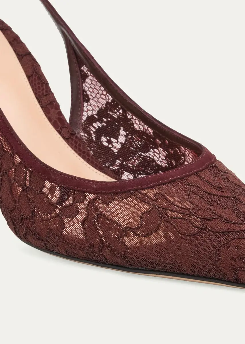 Gianvito Rossi 70mm Floral Lace Slingback Pumps | Thumbnail 5 Gianvito Rossi 70mm Floral Lace Slingback Pumps | Thumbnail 5