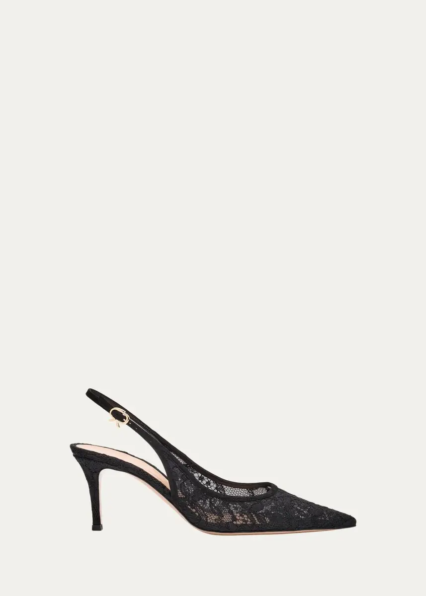 Gianvito Rossi 70mm Floral Lace Slingback Pumps | Thumbnail 6 Gianvito Rossi 70mm Floral Lace Slingback Pumps | Thumbnail 6