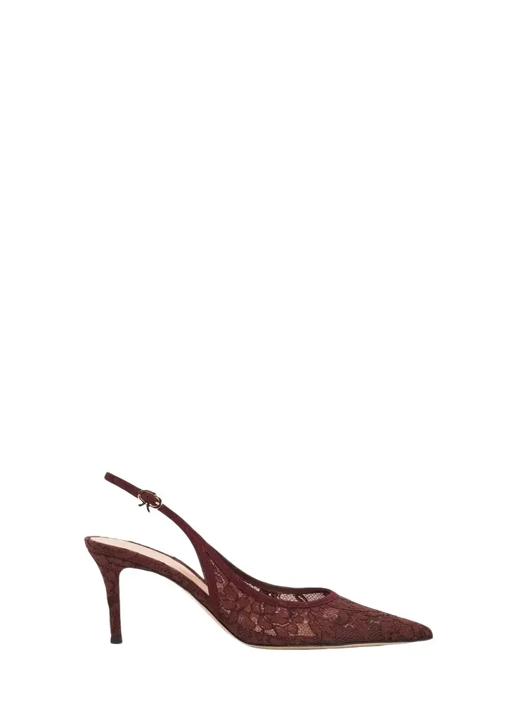 Gianvito Rossi 70mm Floral Lace Slingback Pumps