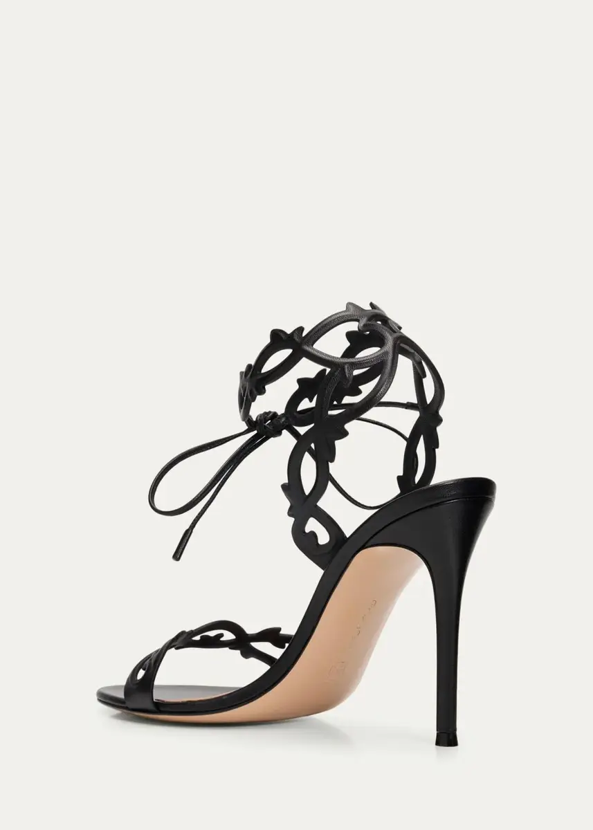 Gianvito Rossi 95mm Nappa Leather Vine Ankle-Tie Sandals | Thumbnail 4 Gianvito Rossi 95mm Nappa Leather Vine Ankle-Tie Sandals | Thumbnail 4