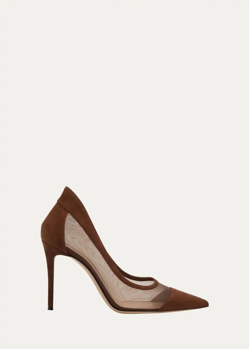Gianvito Rossi 95mm Mesh Cap-Toe Pumps | Thumbnail 6