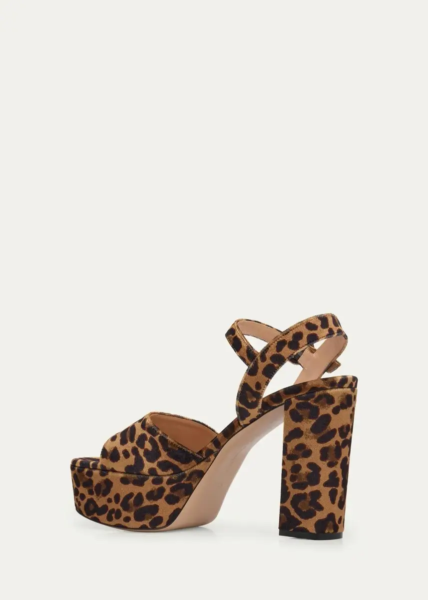 Gianvito Rossi 70mm Leopard Velvet Platform Sandals | Thumbnail 4 Gianvito Rossi 70mm Leopard Velvet Platform Sandals | Thumbnail 4