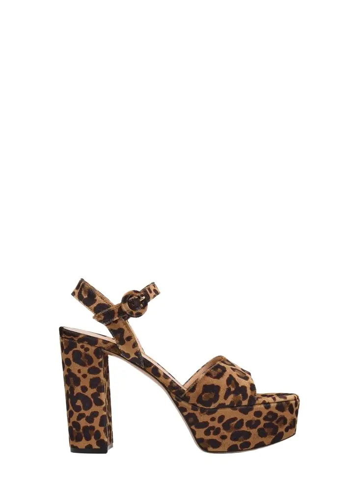 Gianvito Rossi 70mm Leopard Velvet Platform Sandals