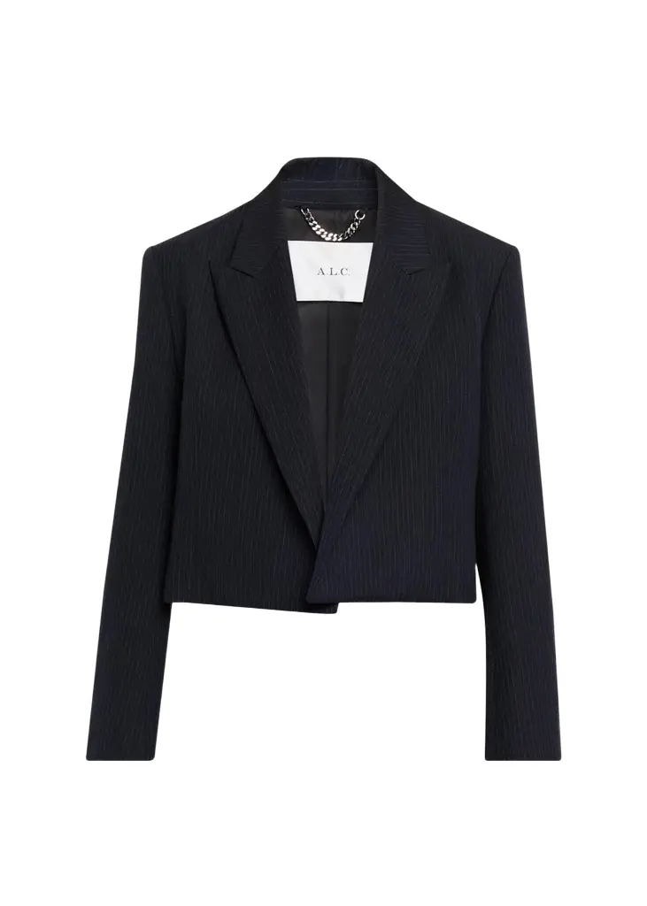 A.L.C. Cass Pinstripe Wool Tailored Jacket