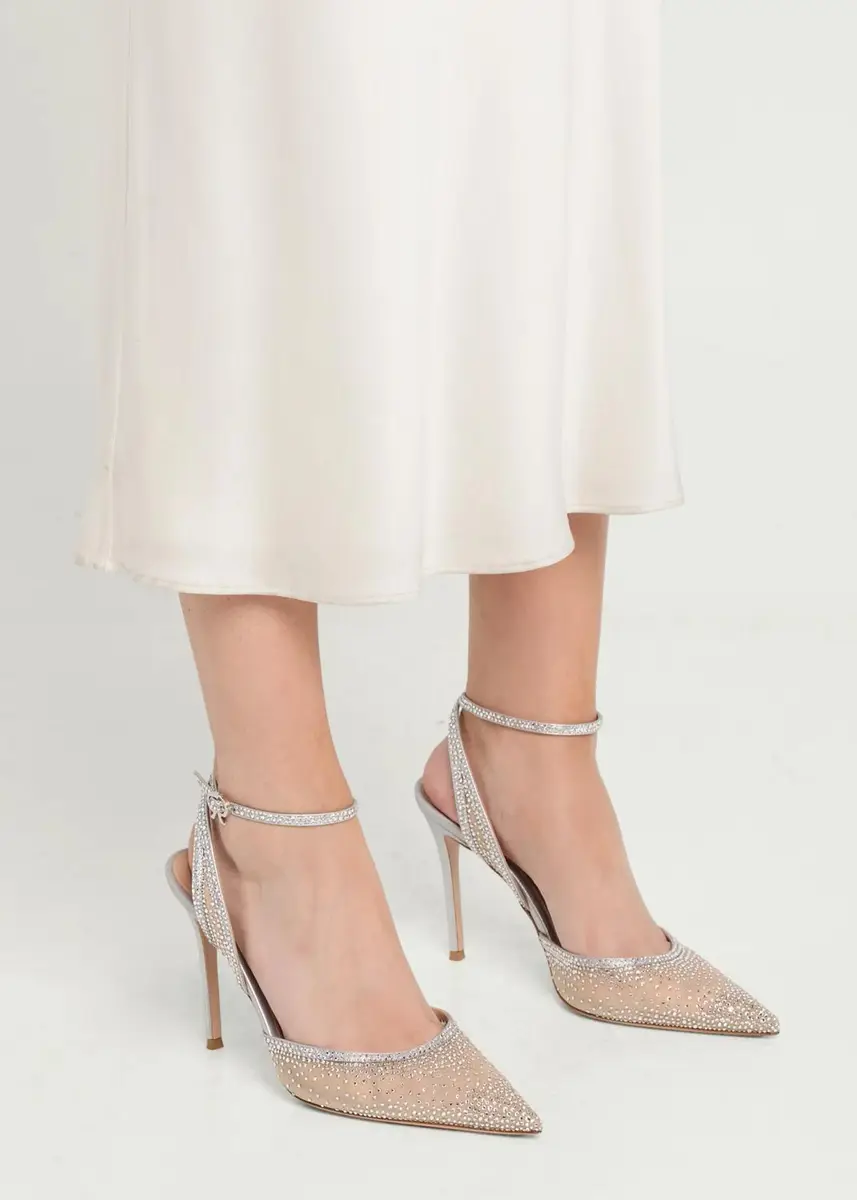 Gianvito Rossi 95mm Crystal Organza Ankle-Strap Pumps | Thumbnail 2 Gianvito Rossi 95mm Crystal Organza Ankle-Strap Pumps | Thumbnail 2