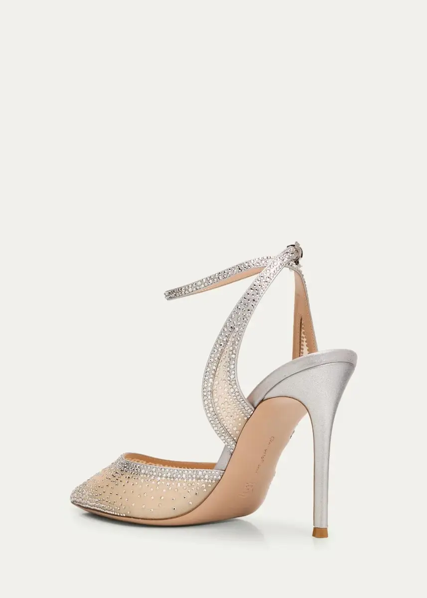 Gianvito Rossi 95mm Crystal Organza Ankle-Strap Pumps | Thumbnail 4 Gianvito Rossi 95mm Crystal Organza Ankle-Strap Pumps | Thumbnail 4