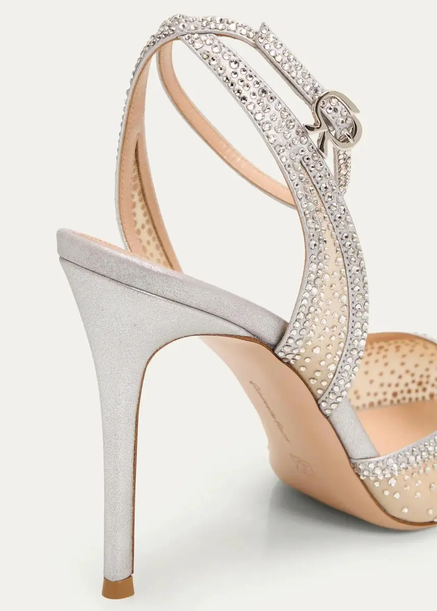 Gianvito Rossi 95mm Crystal Organza Ankle-Strap Pumps | Thumbnail 5 Gianvito Rossi 95mm Crystal Organza Ankle-Strap Pumps | Thumbnail 5