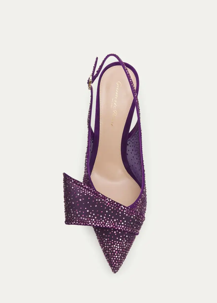 Gianvito Rossi 95mm Embellished Organza Slingback Pumps | Thumbnail 5 Gianvito Rossi 95mm Embellished Organza Slingback Pumps | Thumbnail 5
