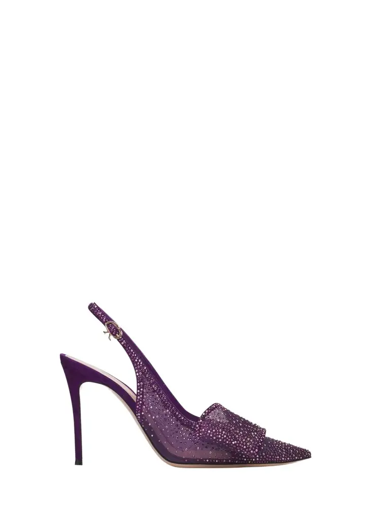 Gianvito Rossi 95mm Embellished Organza Slingback Pumps