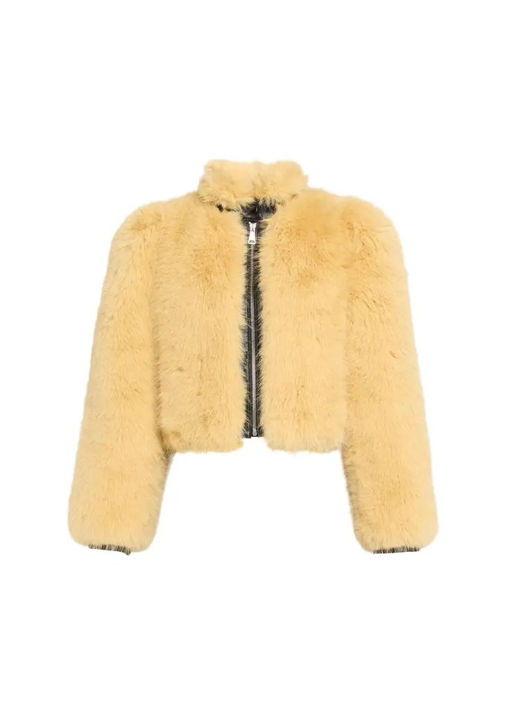 Et Ochs Finley Faux Fur and Faux Leather Combo Jacket