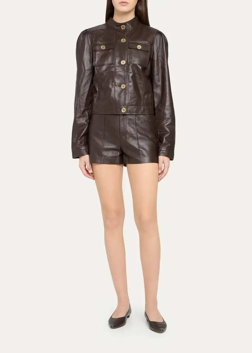 Ramy Brook Aurea Leather Shorts | Thumbnail 2
