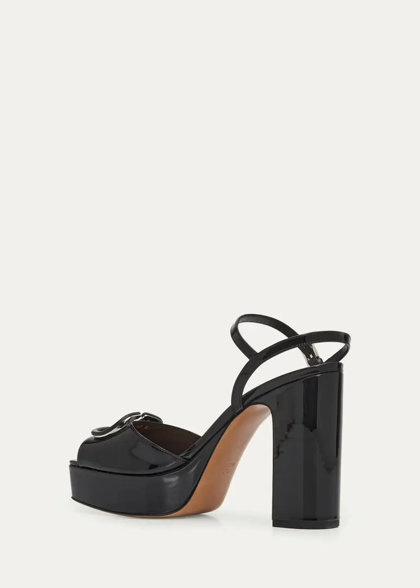 Valentino Garavani 115mm VLogo Patent Leather Platform Sandals | Thumbnail 4 Valentino Garavani 115mm VLogo Patent Leather Platform Sandals | Thumbnail 4