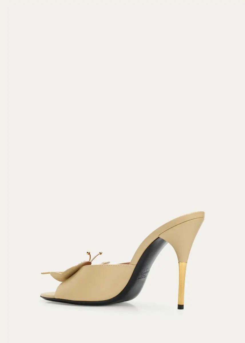 Valentino Garavani 105mm Flutterby Embellished Leather Slide Sandals | Thumbnail 9 Valentino Garavani 105mm Flutterby Embellished Leather Slide Sandals | Thumbnail 9