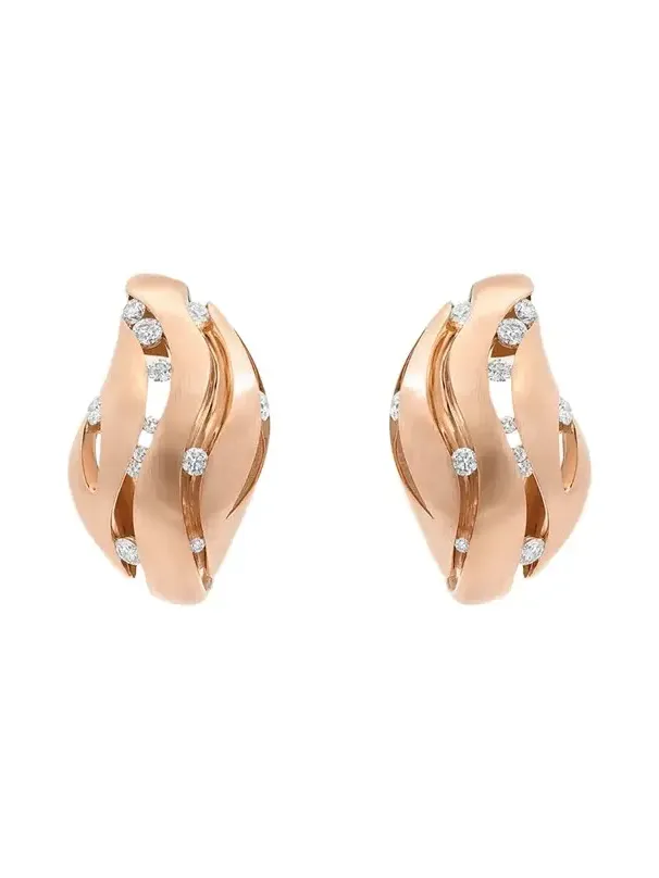 Moon 18K Rose Gold Diamond Drift Earrings Moon 18K Rose Gold Diamond Drift Earrings