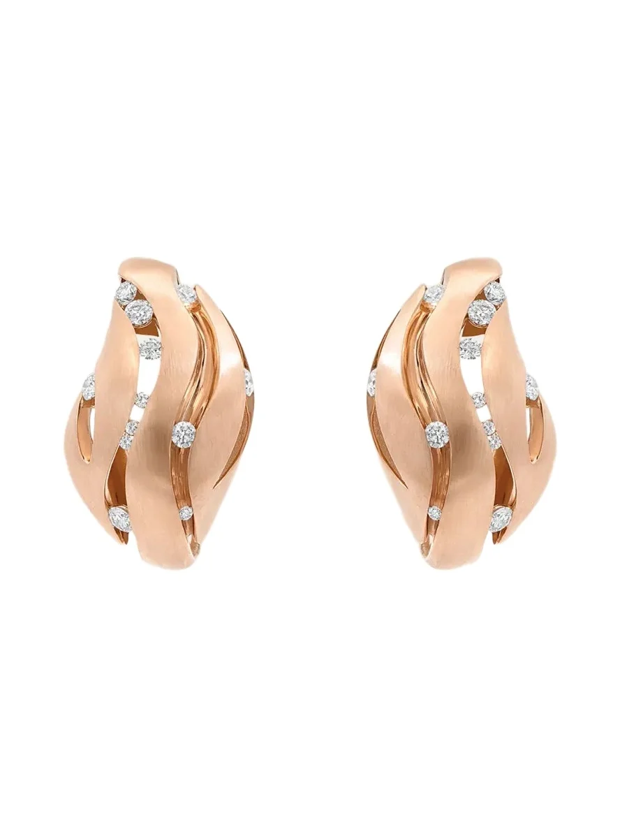 Reza Moon 18K Rose Gold Diamond Drift Earrings | Thumbnail 1 Reza Moon 18K Rose Gold Diamond Drift Earrings | Thumbnail 1