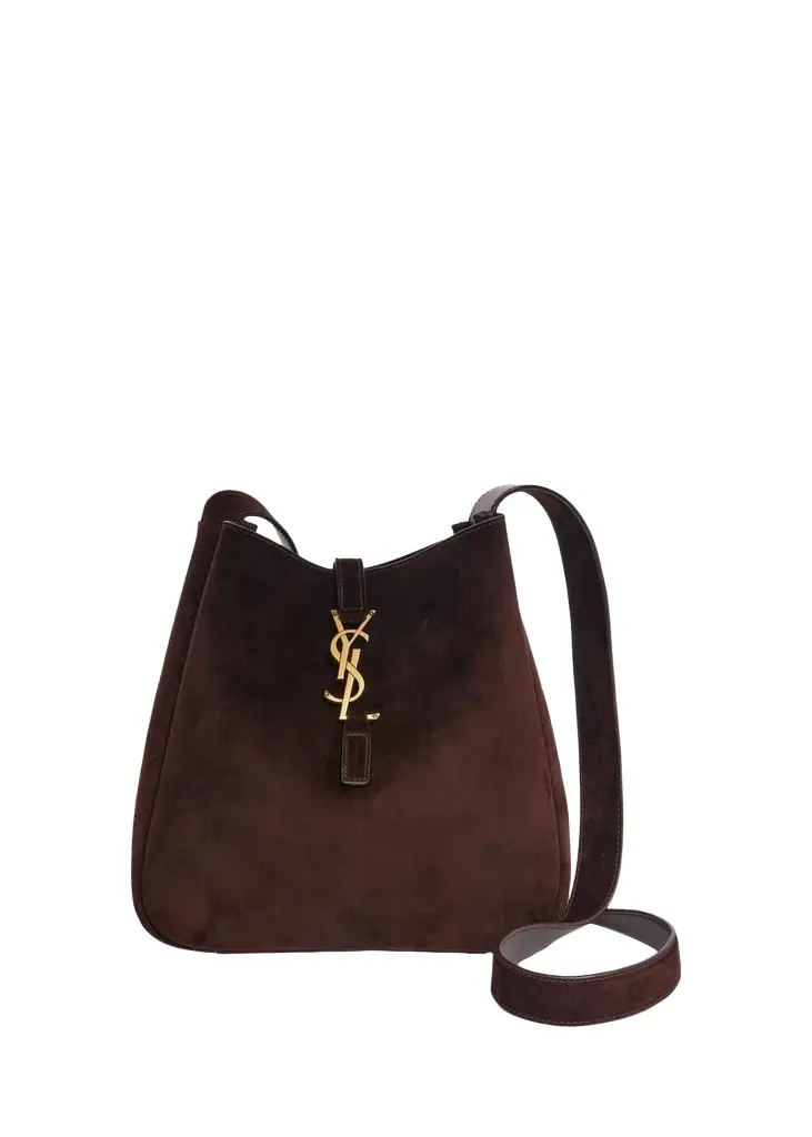 Le 5 À 7 Logo Suede Crossbody Bag Le 5 À 7 Logo Suede Crossbody Bag