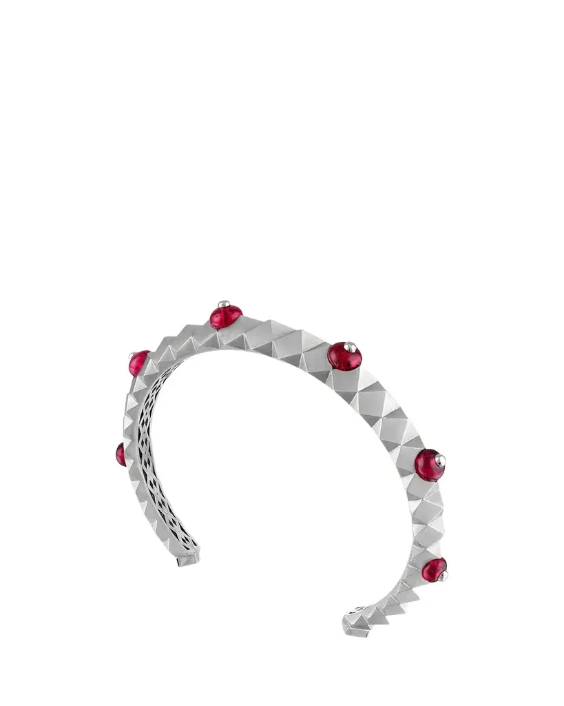Reza Facette Titan 18K White Gold and Spinel Cuff