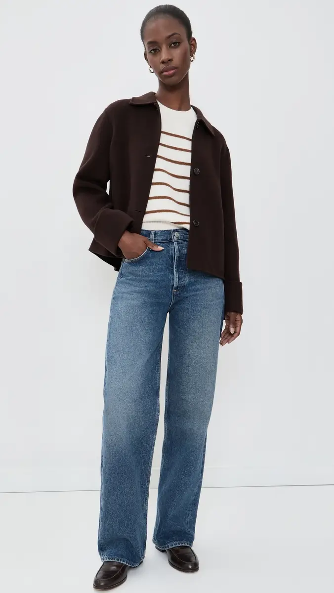 Theory Crop Stripe Cashmere Knit Tee | Thumbnail 5 Theory Crop Stripe Cashmere Knit Tee | Thumbnail 5