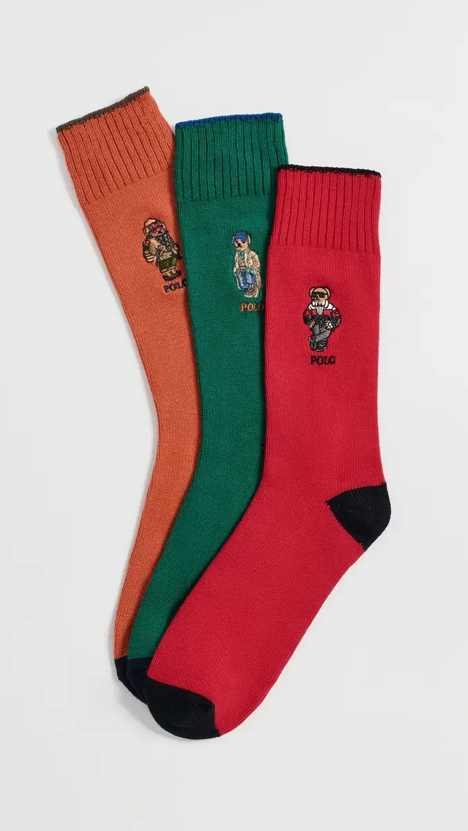Polo Ralph Lauren Seasonal Bear Socks 3-Pack Gift Box | Thumbnail 2