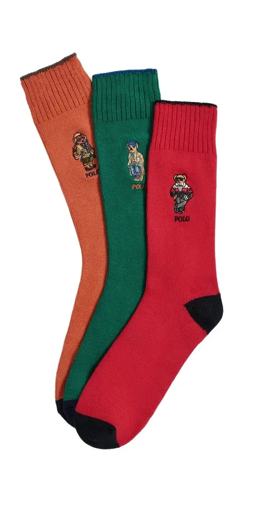 Polo Ralph Lauren Seasonal Bear Socks 3-Pack Gift Box