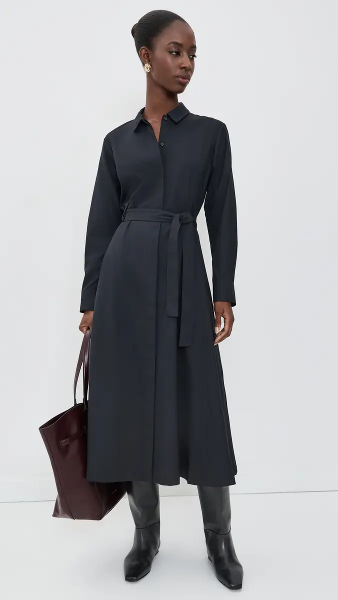 Theory Long Sleeve Belted Shirtdress | Thumbnail 5 Theory Long Sleeve Belted Shirtdress | Thumbnail 5