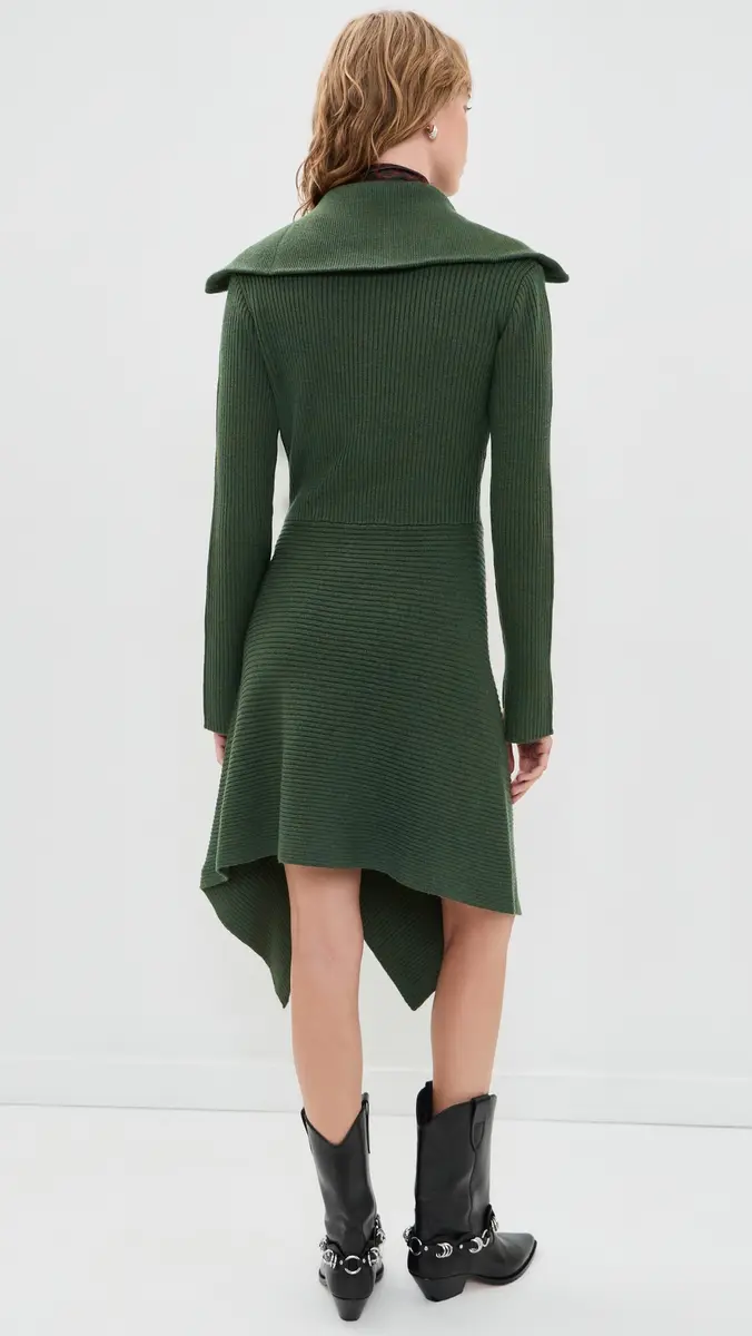 Ganni Ribbed Merino Zip Dress | Thumbnail 3 Ganni Ribbed Merino Zip Dress | Thumbnail 3
