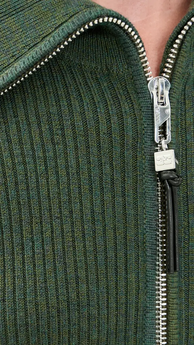Ganni Ribbed Merino Zip Dress | Thumbnail 6 Ganni Ribbed Merino Zip Dress | Thumbnail 6