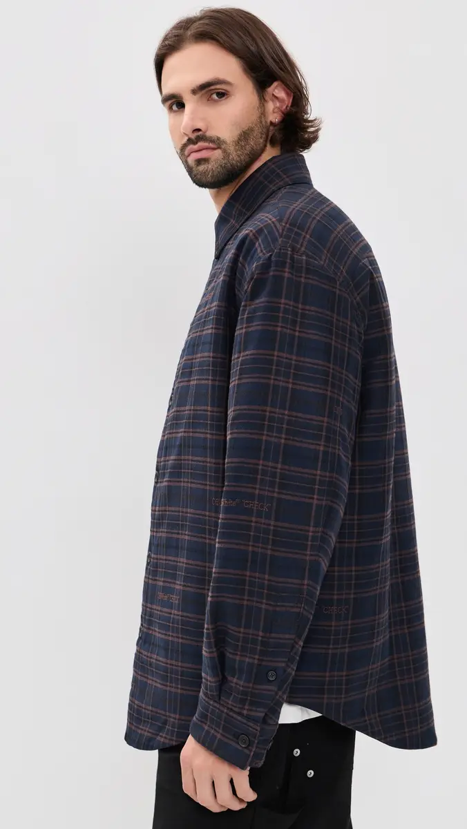 Off-White Check Flannel Padded Overshirt | Thumbnail 4 Off-White Check Flannel Padded Overshirt | Thumbnail 4