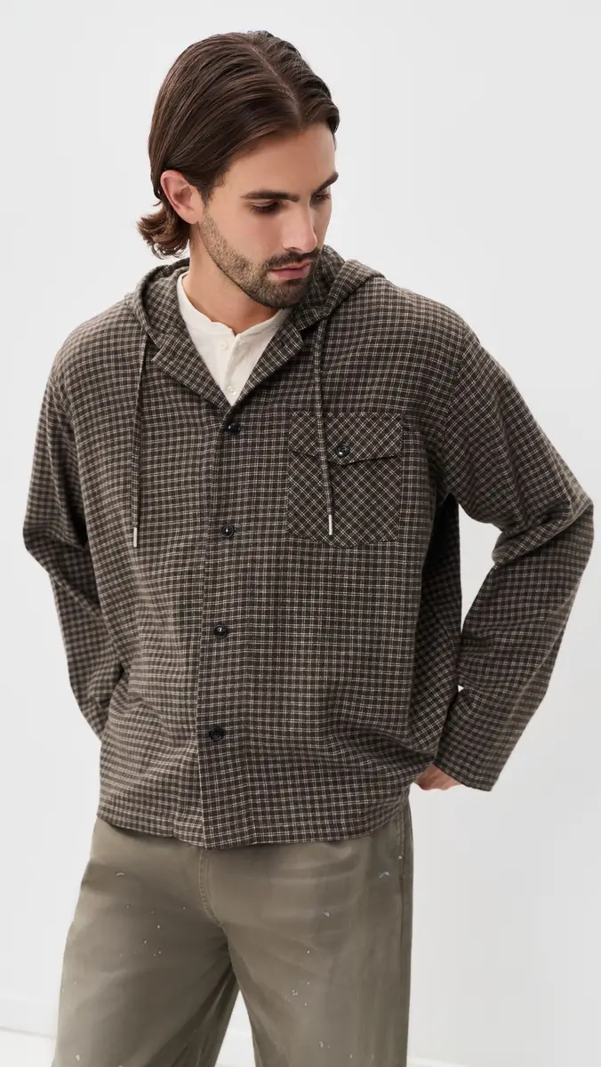 STOCKHOLM SURFBOARD CLUB Merle Check Hooded Shirt | Thumbnail 2 STOCKHOLM SURFBOARD CLUB Merle Check Hooded Shirt | Thumbnail 2