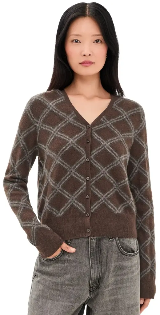 Diamond Plaid V-Neck Cardigan Diamond Plaid V-Neck Cardigan