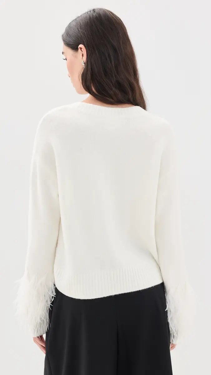 Cinq à Sept Brianne Feather V Neck Pullover | Thumbnail 3 Cinq à Sept Brianne Feather V Neck Pullover | Thumbnail 3