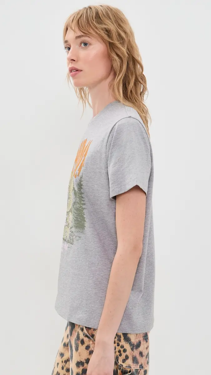 Ganni Basic Cotton Relaxed Teddy Forest T-shirt | Thumbnail 4 Ganni Basic Cotton Relaxed Teddy Forest T-shirt | Thumbnail 4